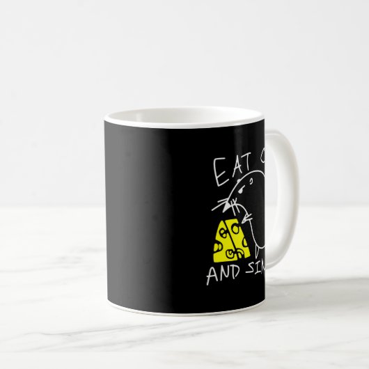 Mouse Eat Cheese And Sin Funny Cheese Lover  Kaffeetasse (VorderseiteRechts)