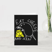 Mouse Eat Cheese And Sin Funny Cheese Lover Karte (Vorderseite)