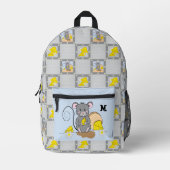Mouse Eating Cheese Monogram Backpack Bedruckter Rucksack (Vorderseite)