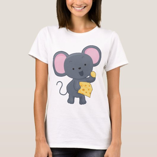 Mouse Eating Cheese T-Shirt (Vorderseite)