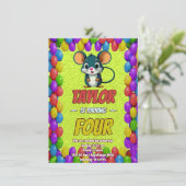 Mouse Einzigartiger Personalisierter Geburtstag Ei Einladung (Stehend Vorderseite)