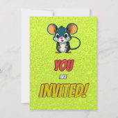 Mouse Einzigartiger Personalisierter Geburtstag Ei Einladung (Rückseite)