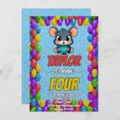 Mouse Einzigartiger Personalisierter Geburtstag Ei Einladung (Vorne/Hinten)