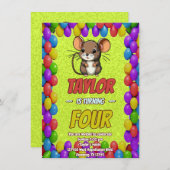 Mouse Einzigartiger Personalisierter Geburtstag Ei Einladung (Vorne/Hinten)