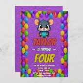 Mouse Einzigartiger Personalisierter Geburtstag Ei Einladung (Vorne/Hinten)