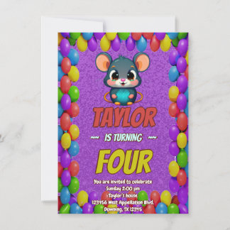 Mouse Einzigartiger Personalisierter Geburtstag Ei Einladung