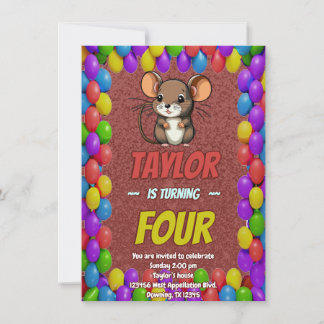 Mouse Einzigartiger Personalisierter Geburtstag Ei Einladung