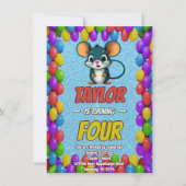 Mouse Einzigartiger Personalisierter Geburtstag Ei Einladung (Vorderseite)