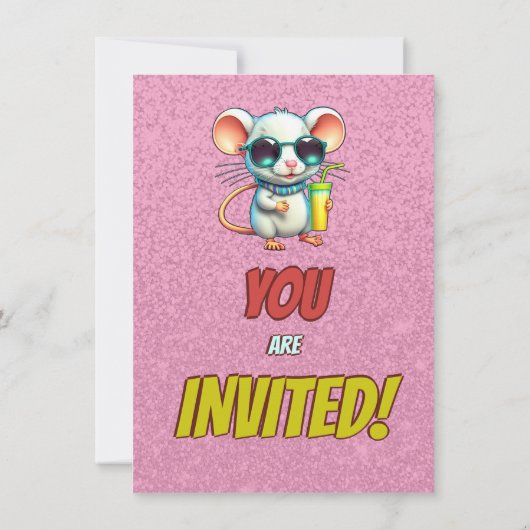 Mouse Einzigartiger Personalisierter Geburtstag Ei Einladung (Rückseite)