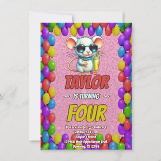 Mouse Einzigartiger Personalisierter Geburtstag Ei Einladung