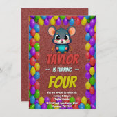 Mouse Einzigartiger Personalisierter Geburtstag Ei Einladung (Vorne/Hinten)