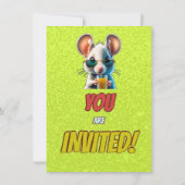 Mouse Einzigartiger Personalisierter Geburtstag Ei Einladung (Rückseite)