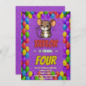 Mouse Einzigartiger Personalisierter Geburtstag Ei Einladung (Vorne/Hinten)