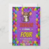 Mouse Einzigartiger Personalisierter Geburtstag Ei Einladung (Vorderseite)