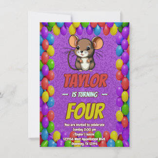 Mouse Einzigartiger Personalisierter Geburtstag Ei Einladung