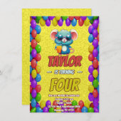 Mouse Einzigartiger Personalisierter Geburtstag Ei Einladung (Vorne/Hinten)