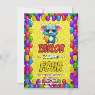 Mouse Einzigartiger Personalisierter Geburtstag Ei Einladung