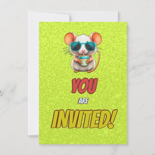 Mouse Einzigartiger Personalisierter Geburtstag Ei Einladung (Rückseite)