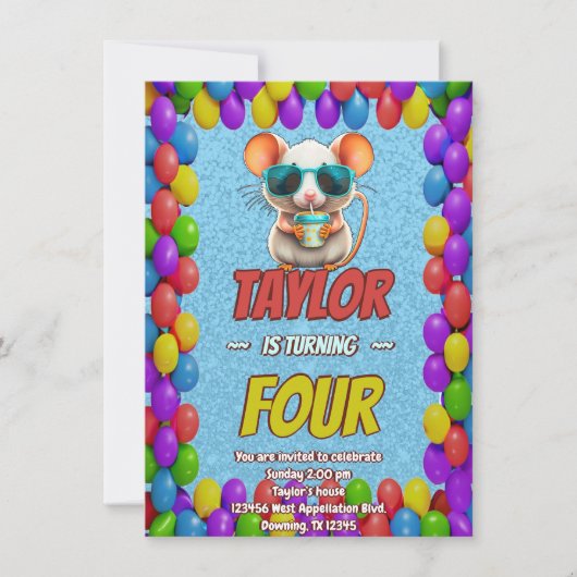 Mouse Einzigartiger Personalisierter Geburtstag Ei Einladung (Vorderseite)