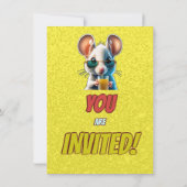 Mouse Einzigartiger Personalisierter Geburtstag Ei Einladung (Rückseite)