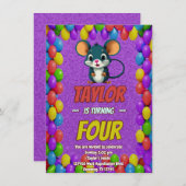 Mouse Einzigartiger Personalisierter Geburtstag Ei Einladung (Vorne/Hinten)