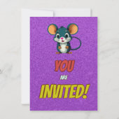 Mouse Einzigartiger Personalisierter Geburtstag Ei Einladung (Rückseite)