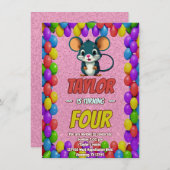 Mouse Einzigartiger Personalisierter Geburtstag Ei Einladung (Vorne/Hinten)