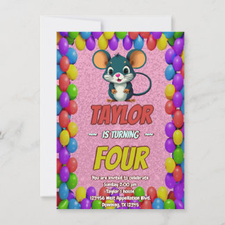 Mouse Einzigartiger Personalisierter Geburtstag Ei Einladung