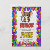 Mouse Einzigartiger Personalisierter Geburtstag Ei Einladung (Vorne/Hinten)