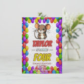 Mouse Einzigartiger Personalisierter Geburtstag Ei Einladung (Stehend Vorderseite)