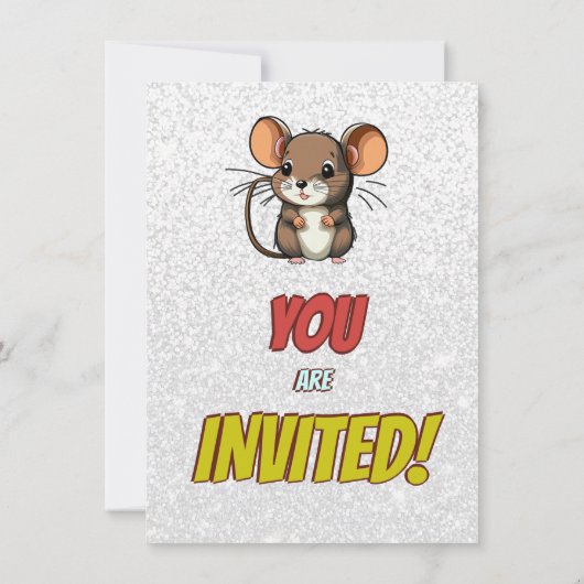 Mouse Einzigartiger Personalisierter Geburtstag Ei Einladung (Rückseite)