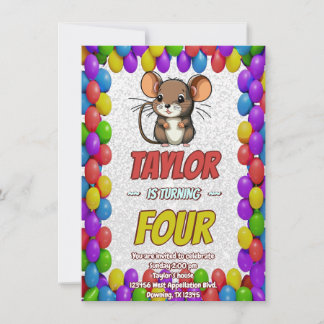 Mouse Einzigartiger Personalisierter Geburtstag Ei Einladung