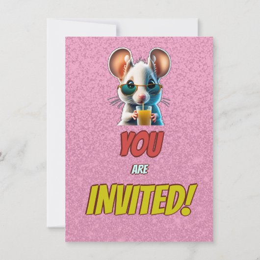 Mouse Einzigartiger Personalisierter Geburtstag Ei Einladung (Rückseite)