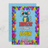 Mouse Einzigartiger Personalisierter Geburtstag Ei Einladung (Vorne/Hinten)