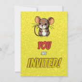 Mouse Einzigartiger Personalisierter Geburtstag Ei Einladung (Rückseite)