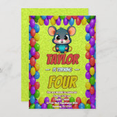 Mouse Einzigartiger Personalisierter Geburtstag Ei Einladung (Vorne/Hinten)