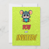 Mouse Einzigartiger Personalisierter Geburtstag Ei Einladung (Rückseite)