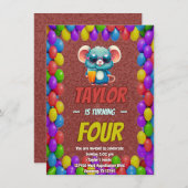 Mouse Einzigartiger Personalisierter Geburtstag Ei Einladung (Vorne/Hinten)