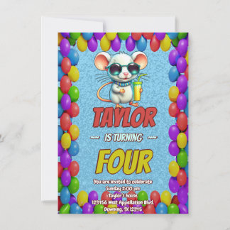 Mouse Einzigartiger Personalisierter Geburtstag Ei Einladung
