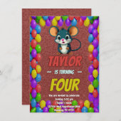 Mouse Einzigartiger Personalisierter Geburtstag Ei Einladung (Vorne/Hinten)