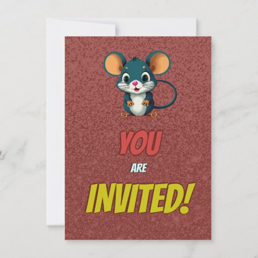 Mouse Einzigartiger Personalisierter Geburtstag Ei Einladung (Rückseite)