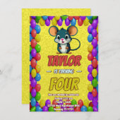 Mouse Einzigartiger Personalisierter Geburtstag Ei Einladung (Vorne/Hinten)