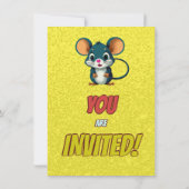 Mouse Einzigartiger Personalisierter Geburtstag Ei Einladung (Rückseite)