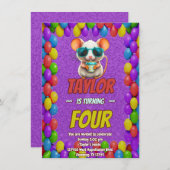 Mouse Einzigartiger Personalisierter Geburtstag Ei Einladung (Vorne/Hinten)