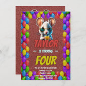 Mouse Einzigartiger Personalisierter Geburtstag Ei Einladung (Vorne/Hinten)