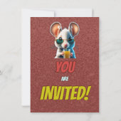 Mouse Einzigartiger Personalisierter Geburtstag Ei Einladung (Rückseite)