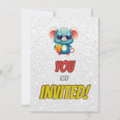 Mouse Einzigartiger Personalisierter Geburtstag Ei Einladung (Rückseite)