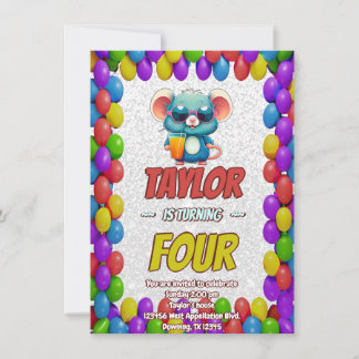 Mouse Einzigartiger Personalisierter Geburtstag Ei Einladung