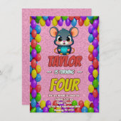 Mouse Einzigartiger Personalisierter Geburtstag Ei Einladung (Vorne/Hinten)