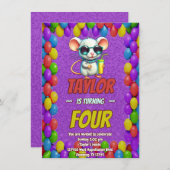 Mouse Einzigartiger Personalisierter Geburtstag Ei Einladung (Vorne/Hinten)